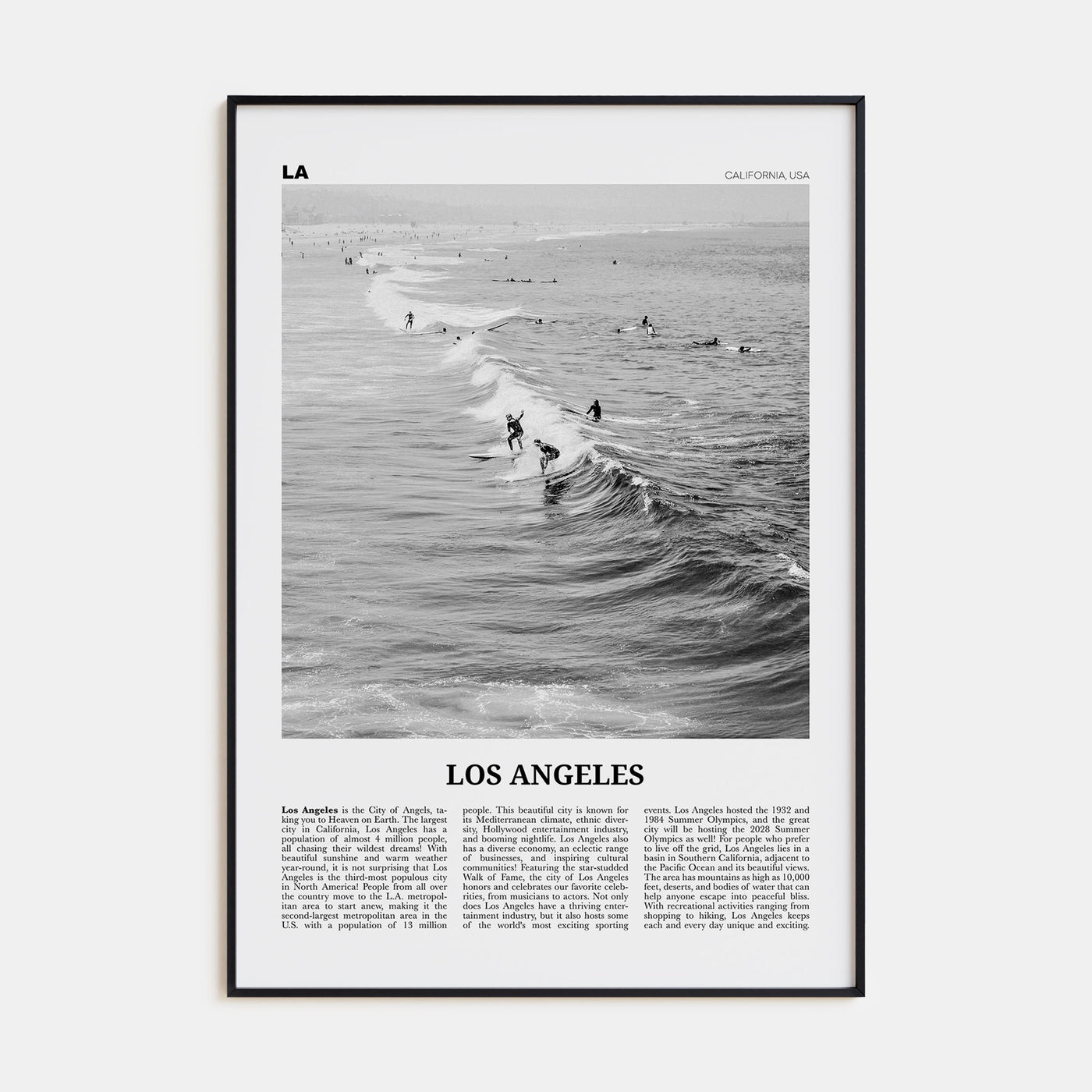 Los Angeles Travel B&W No 3 Poster