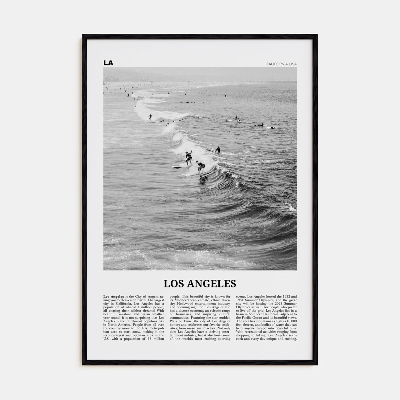 Los Angeles Travel B&W No 3 Poster