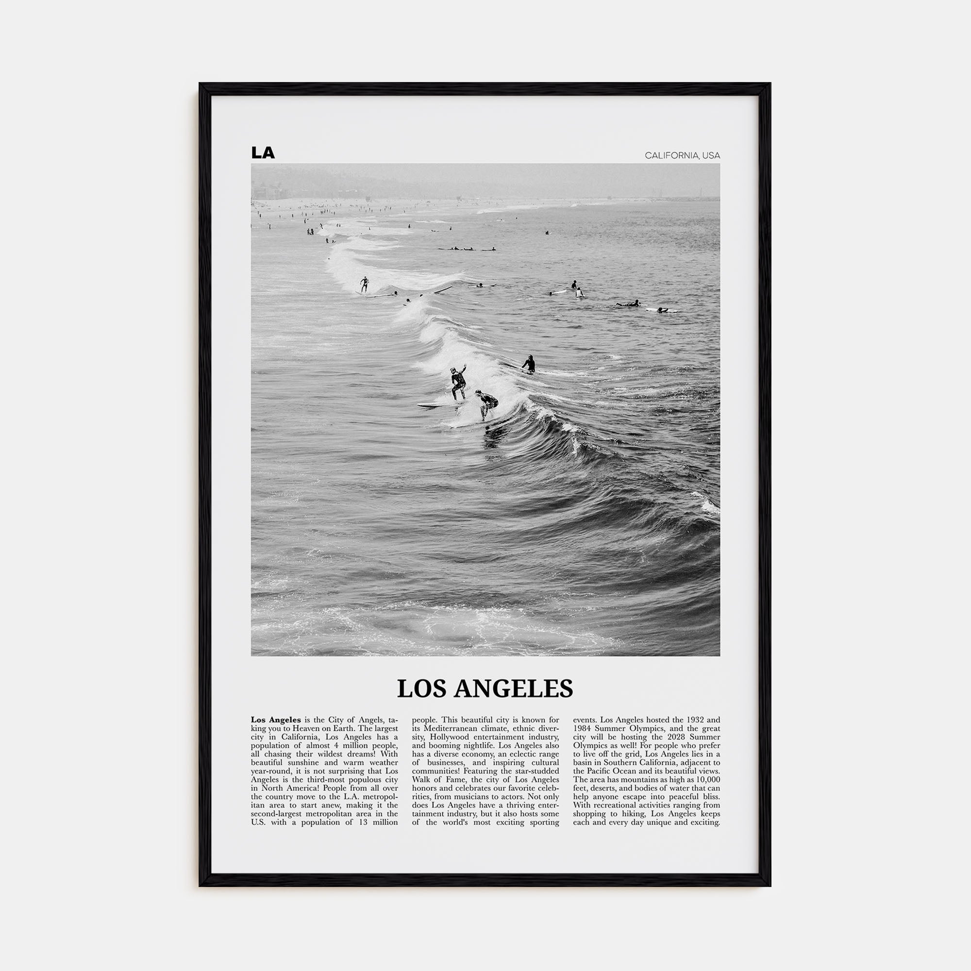 Los Angeles Travel B&W No 3 Poster