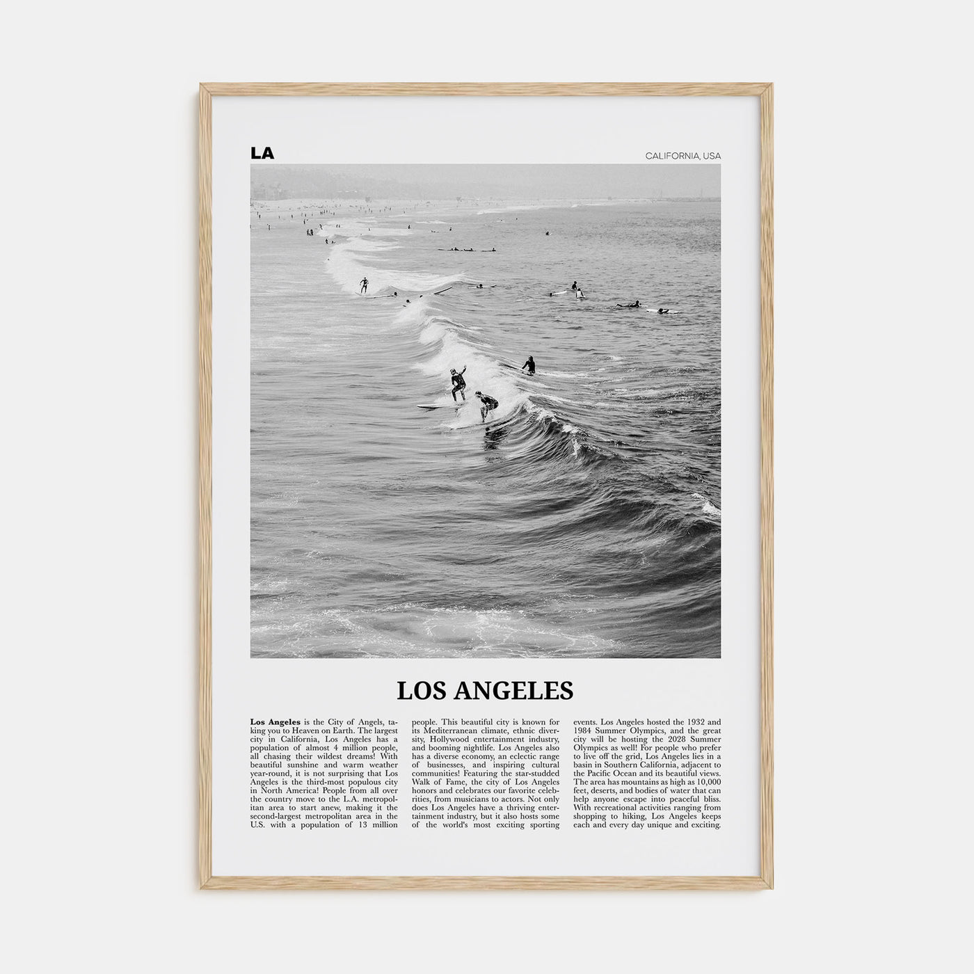 Los Angeles Travel B&W No 3 Poster