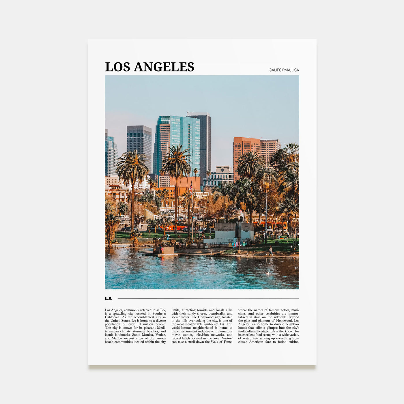 Los Angeles Travel Color No 1 Poster