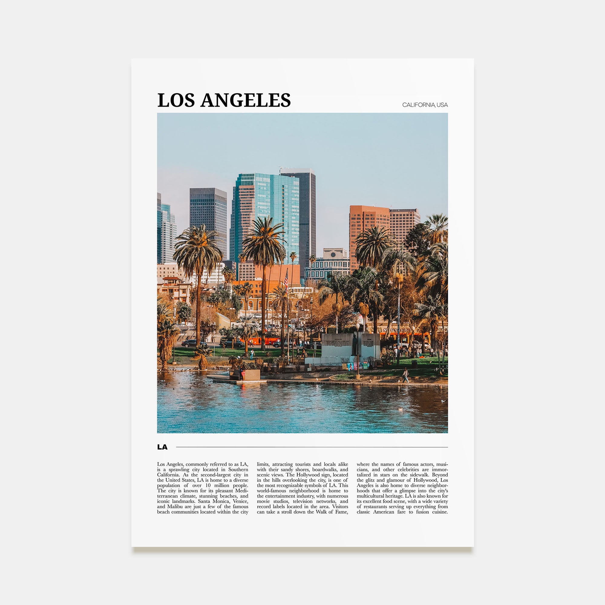 Los Angeles Travel Color No 1 Poster