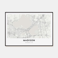 Madison Map Landscape Poster