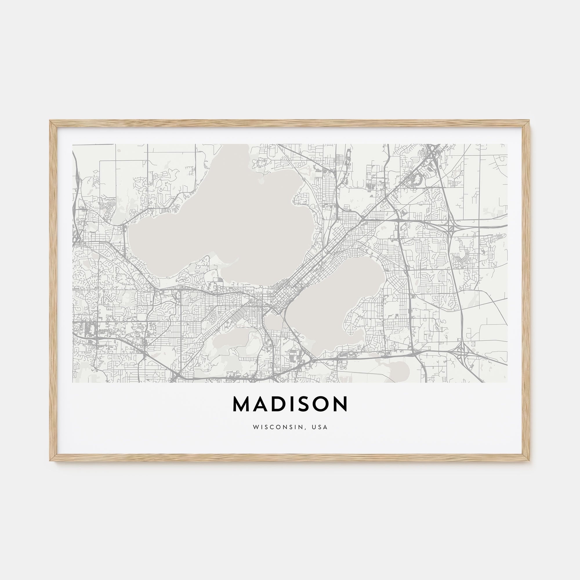 Madison Map Landscape Poster