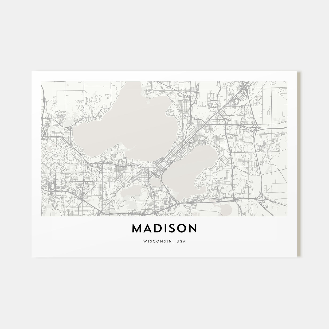 Madison Map Landscape Poster