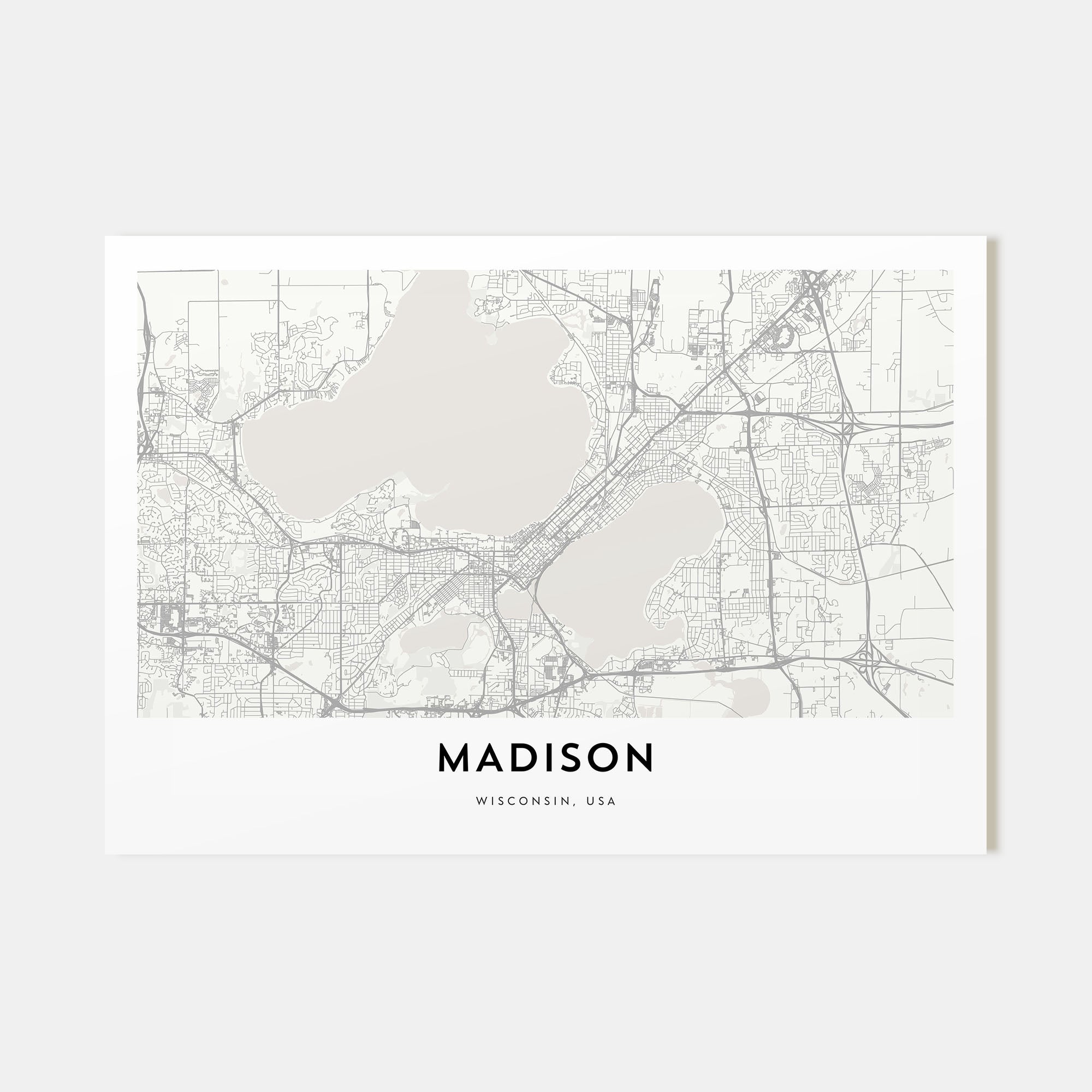 Madison Map Landscape Poster