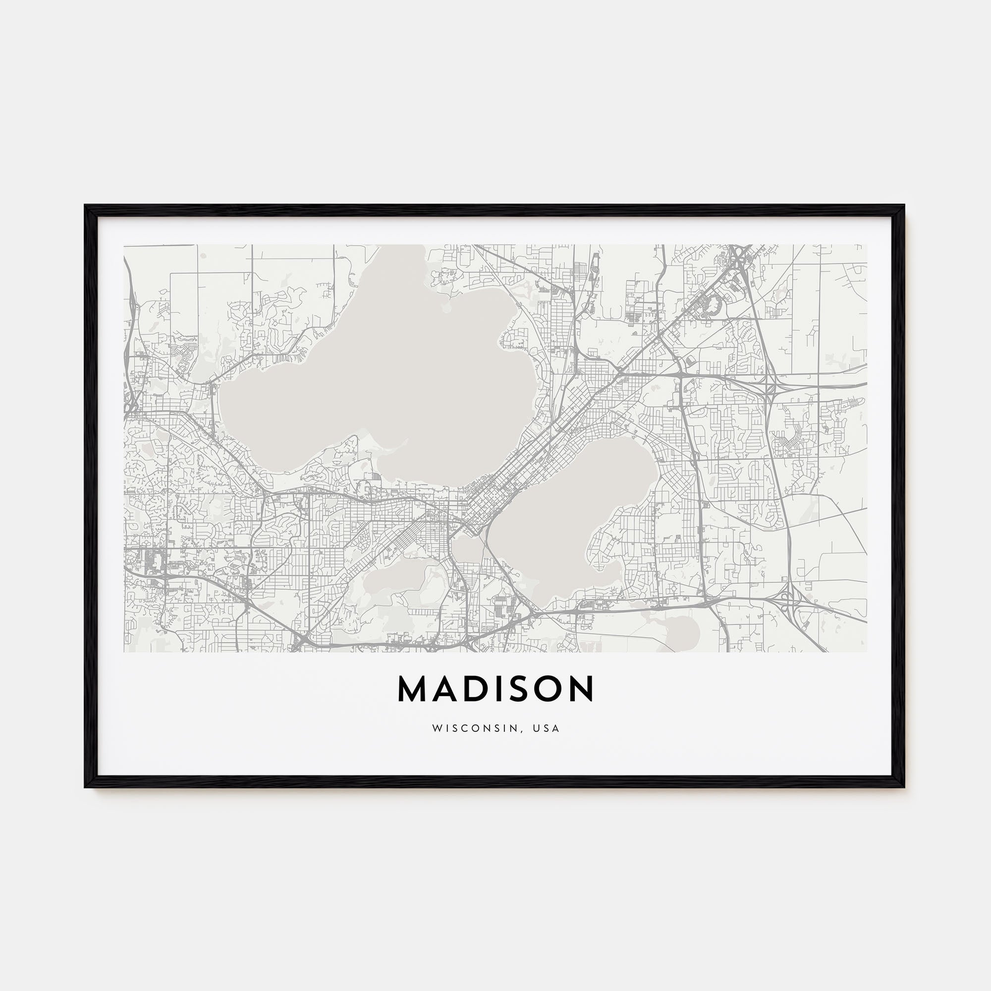 Madison Map Landscape Poster