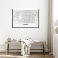 Madrid Map Landscape Poster