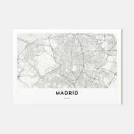 Madrid Map Landscape Poster
