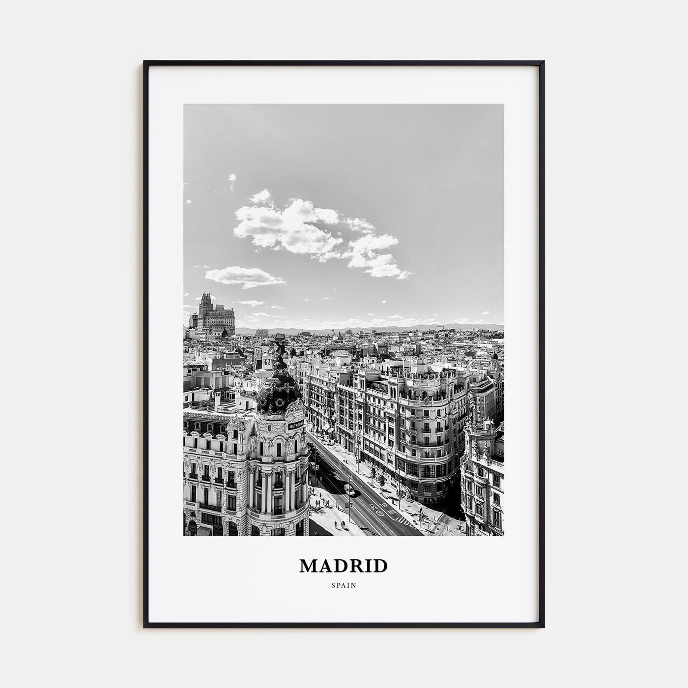 Madrid Portrait B&W No 1 Poster