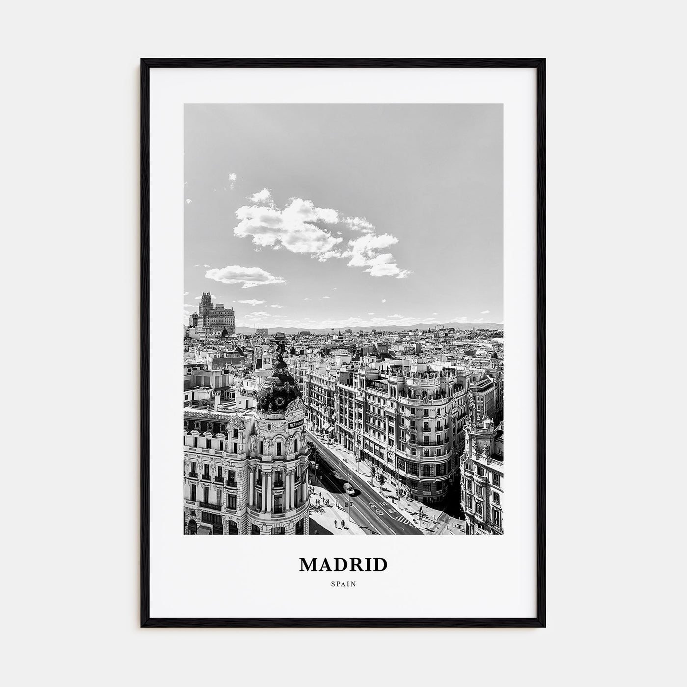 Madrid Portrait B&W No 1 Poster