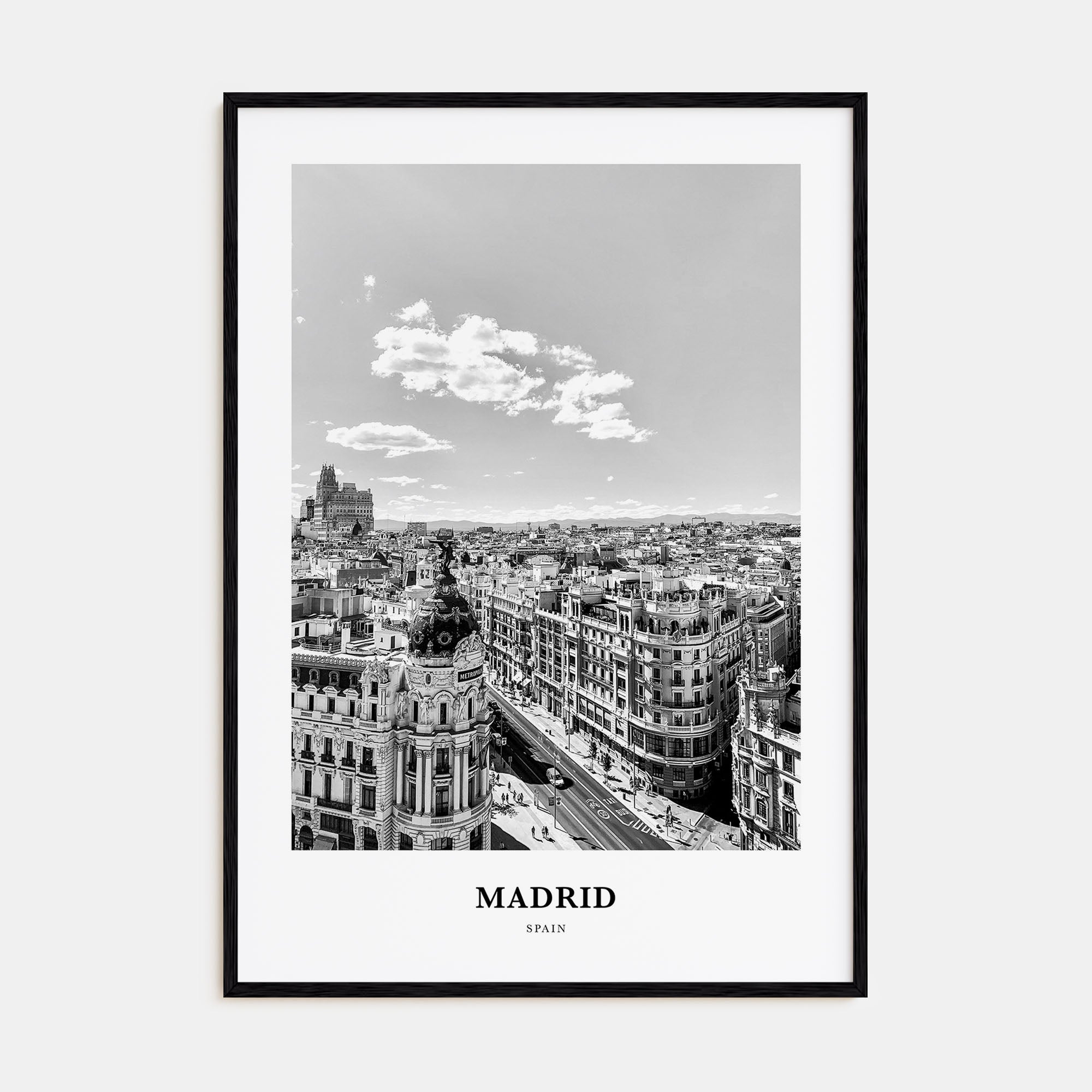 Madrid Portrait B&W No 1 Poster