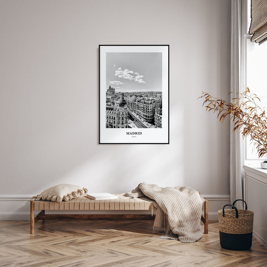 Madrid Portrait B&W No 1 Poster
