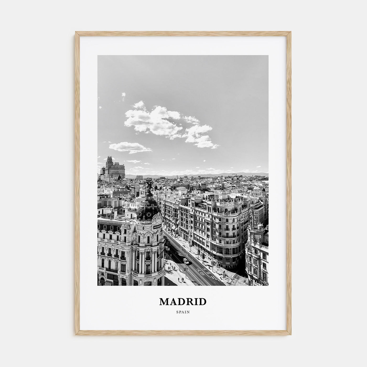 Madrid Portrait B&W No 1 Poster