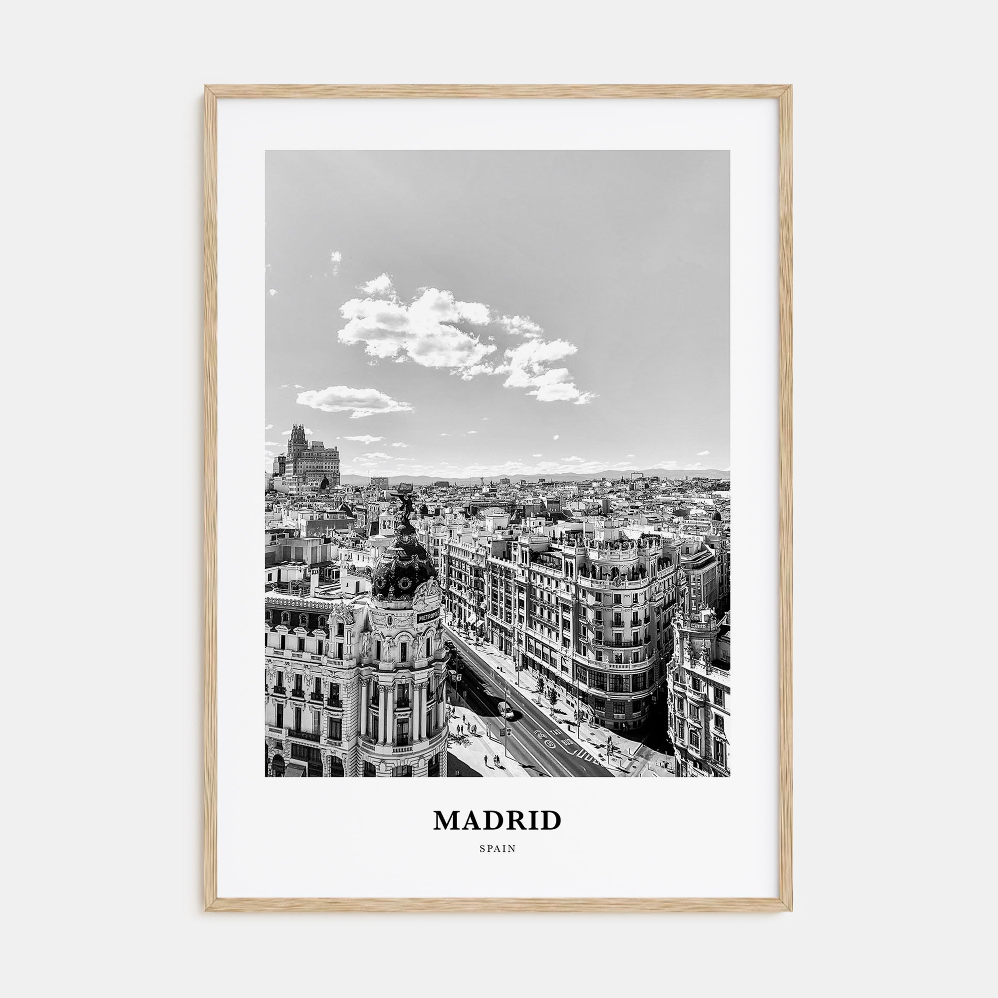 Madrid Portrait B&W No 1 Poster