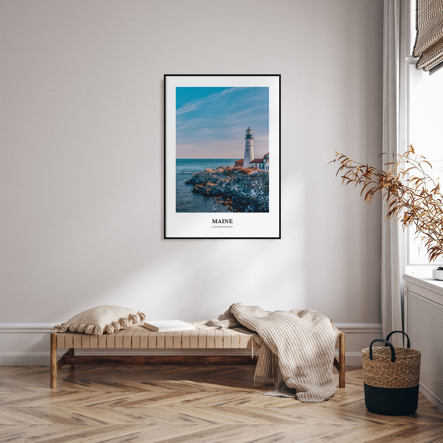 Maine Portrait Color No 1 Poster