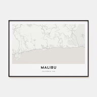 Malibu Map Landscape Poster