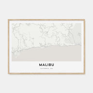 Malibu Map Landscape Poster