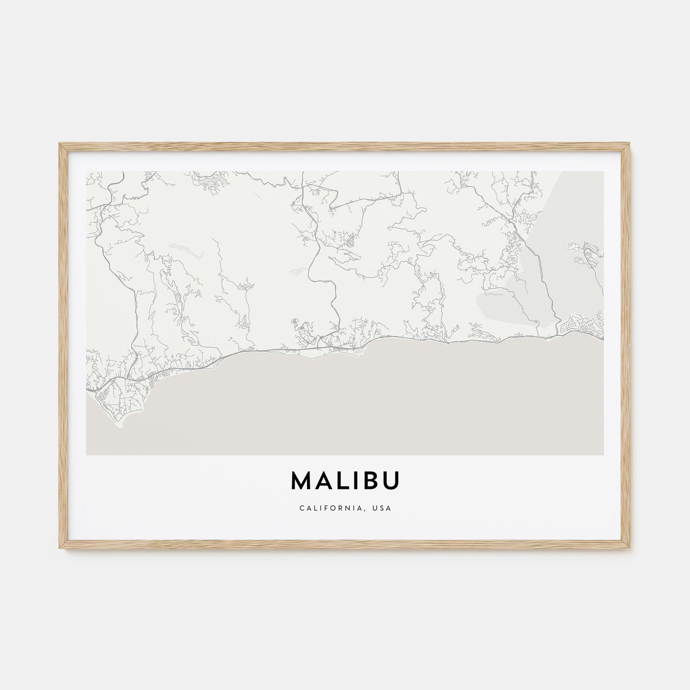 Malibu Map Landscape Poster