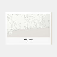 Malibu Map Landscape Poster