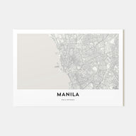Manila Map Landscape Poster