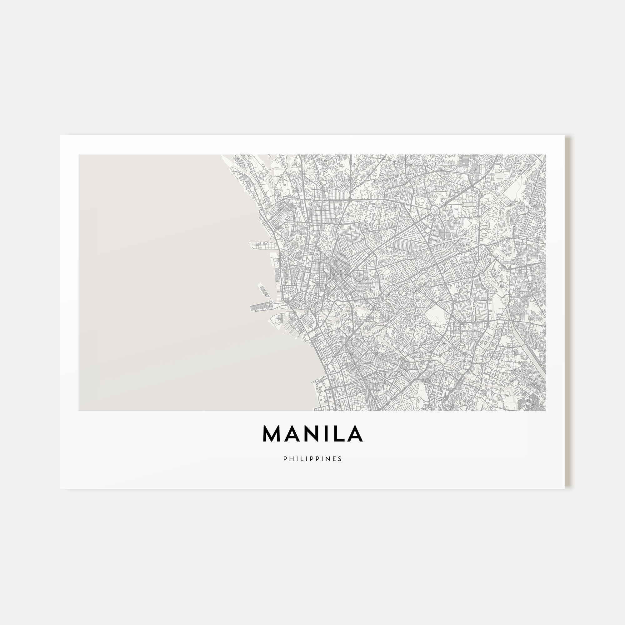 Manila Map Landscape Poster