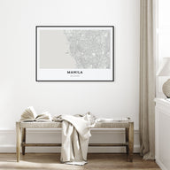 Manila Map Landscape Poster