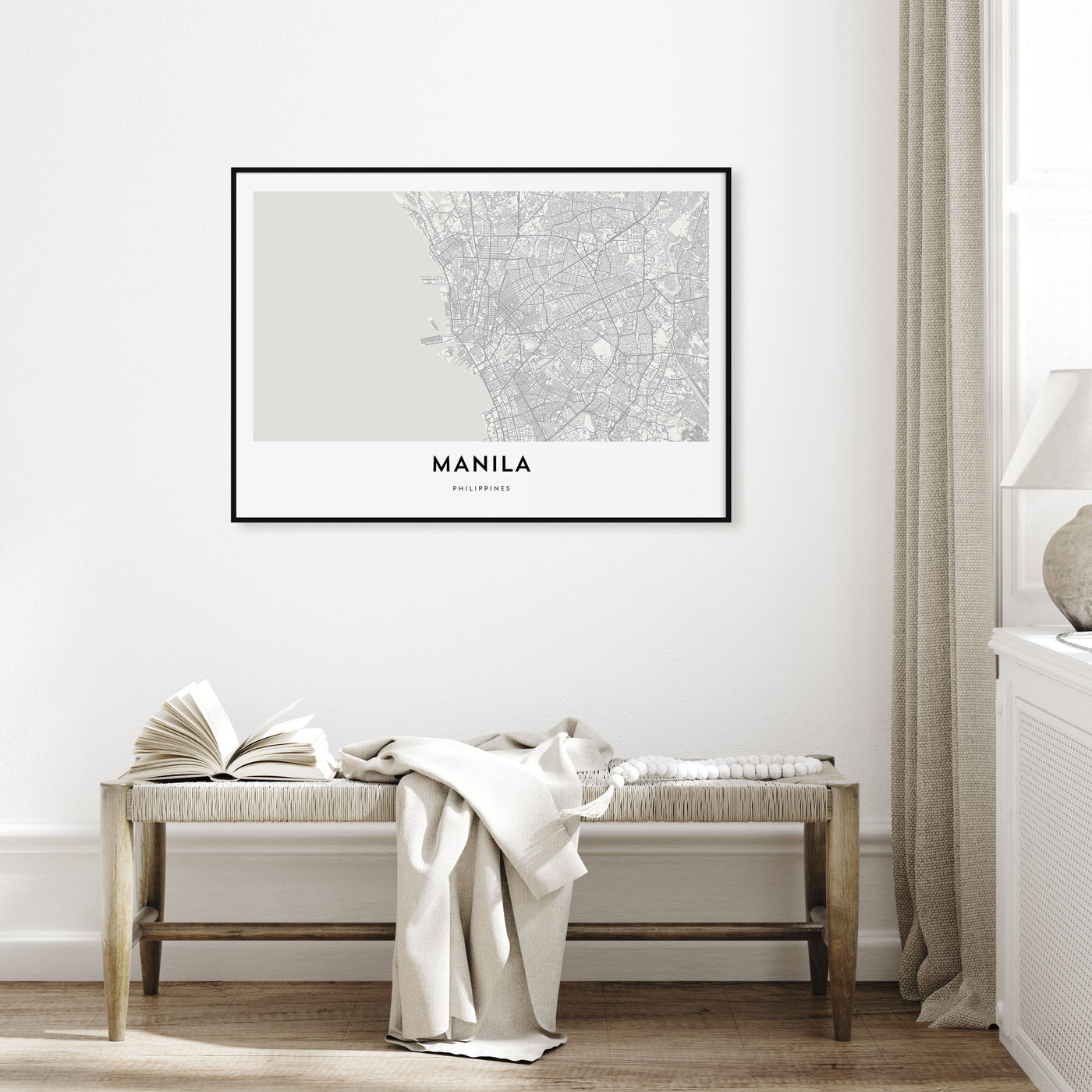 Manila Map Landscape Poster