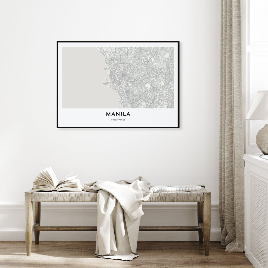 Manila Map Landscape Poster