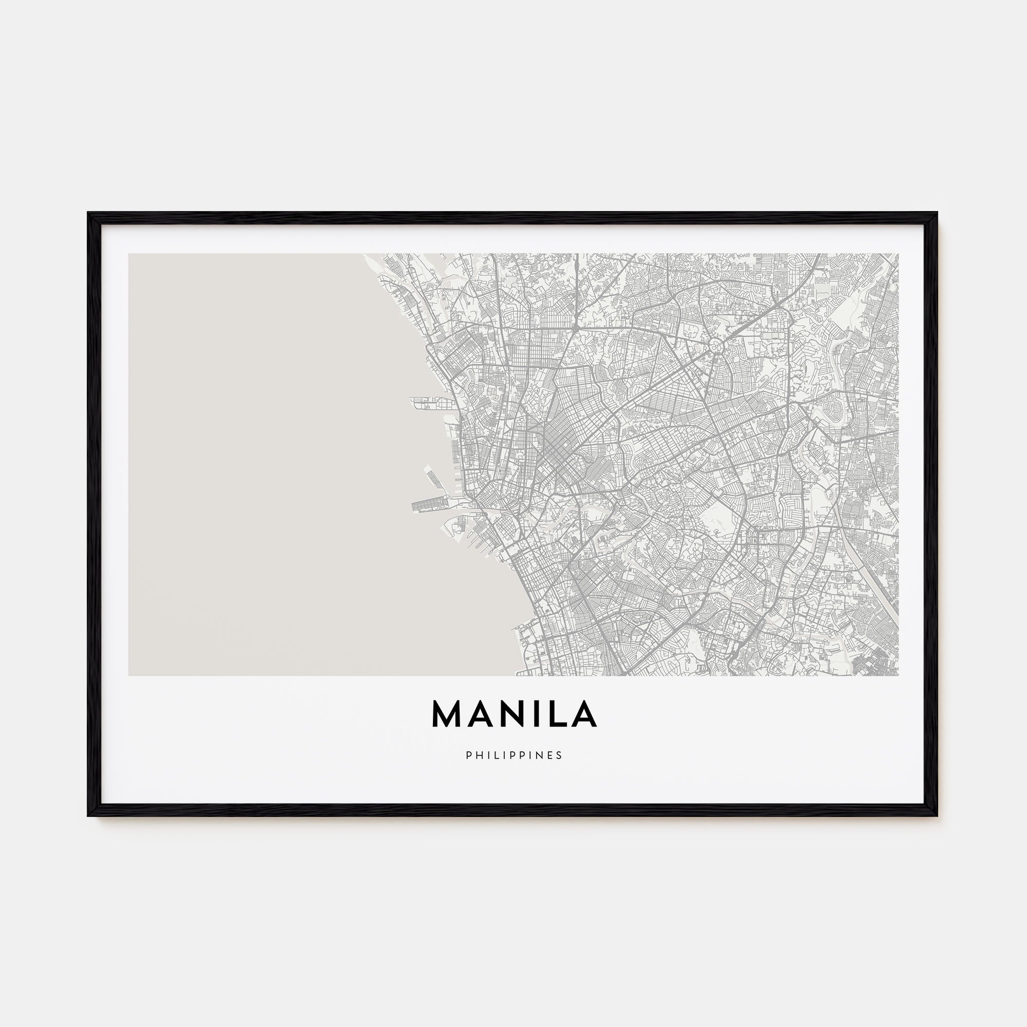 Manila Map Landscape Poster