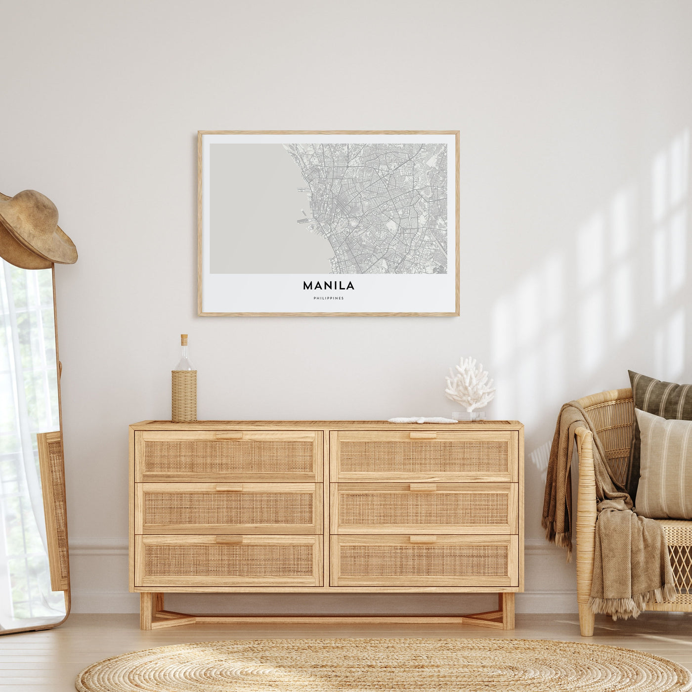 Manila Map Landscape Poster