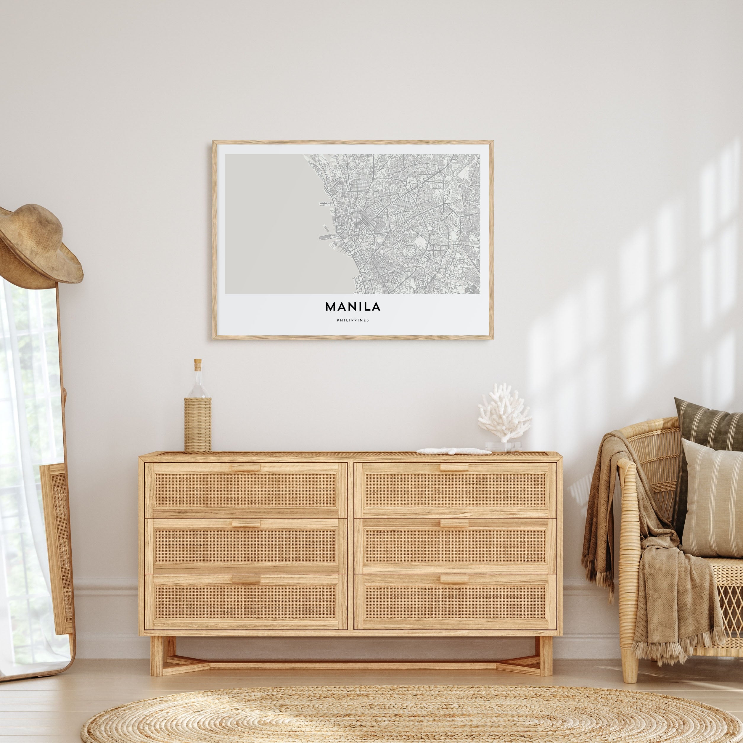 Manila Map Landscape Poster