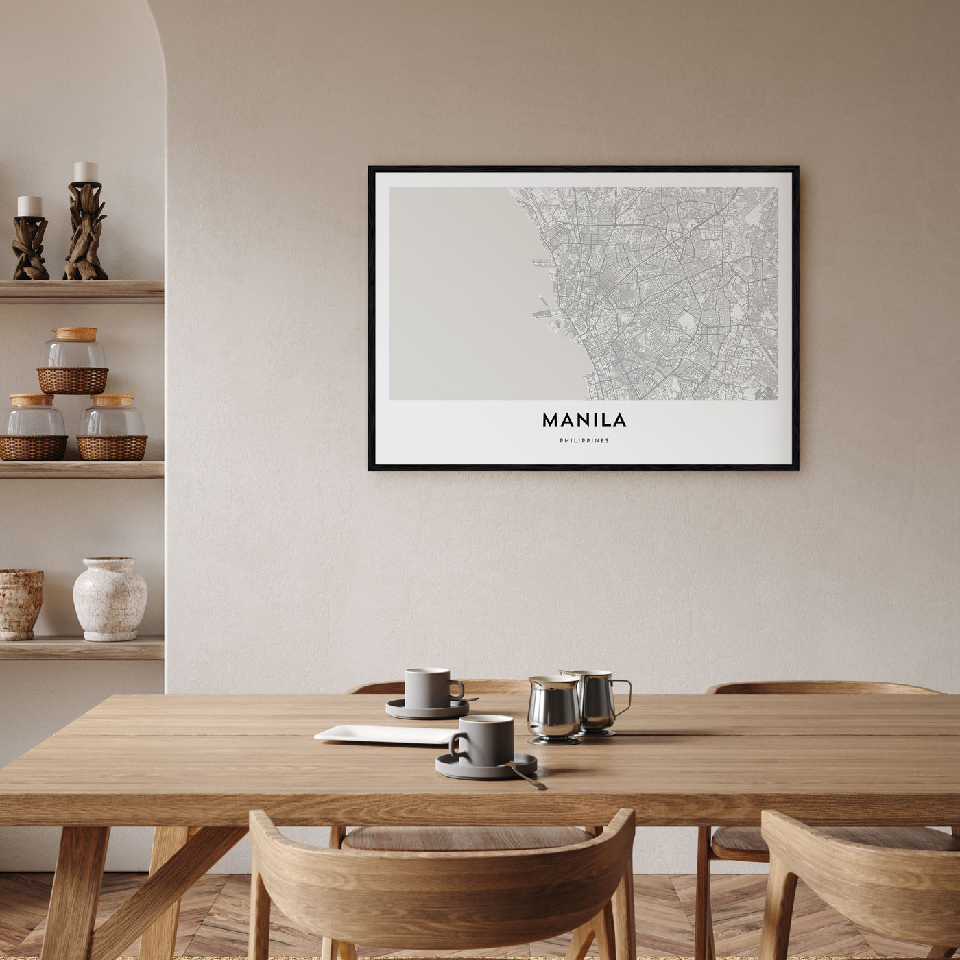 Manila Map Landscape Poster
