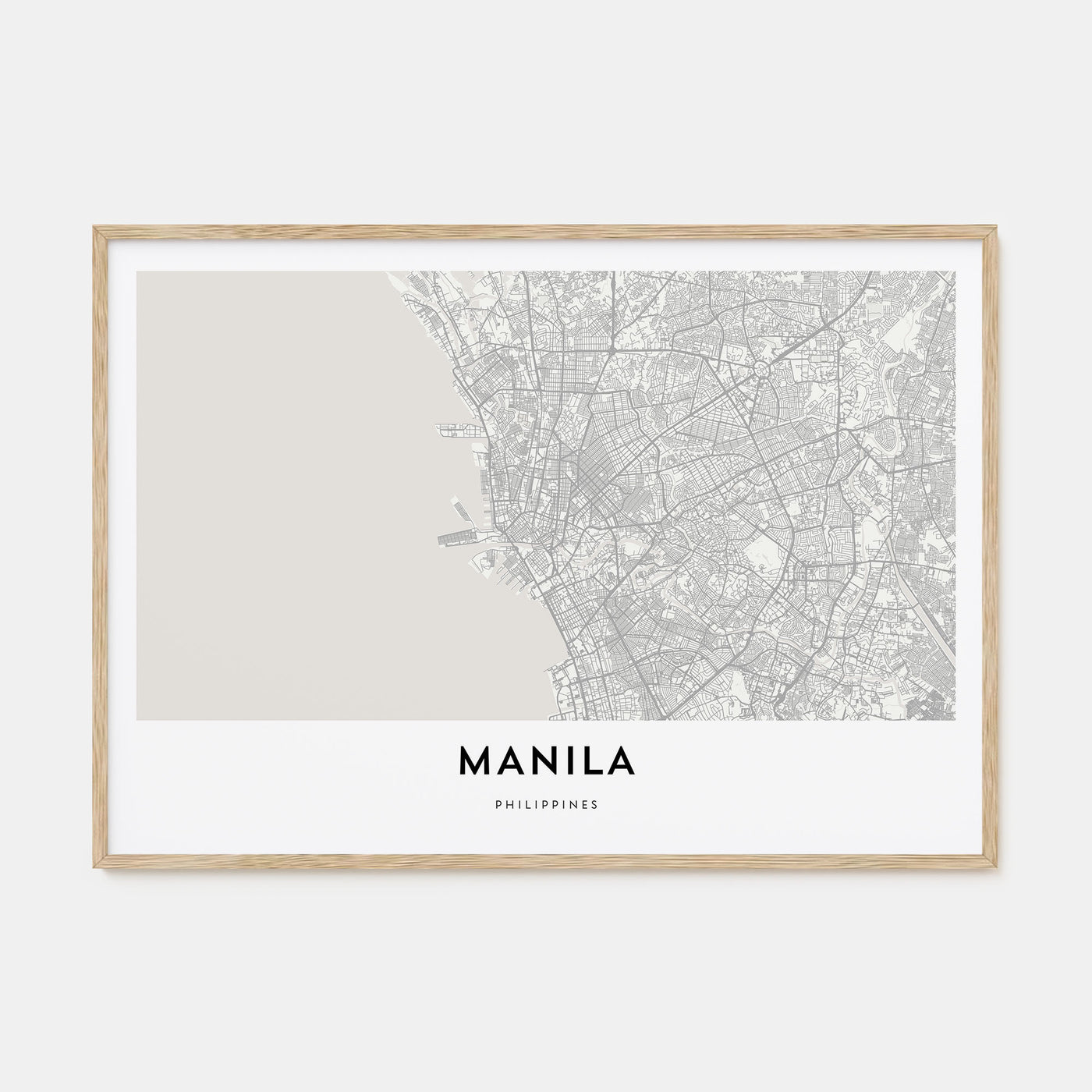 Manila Map Landscape Poster