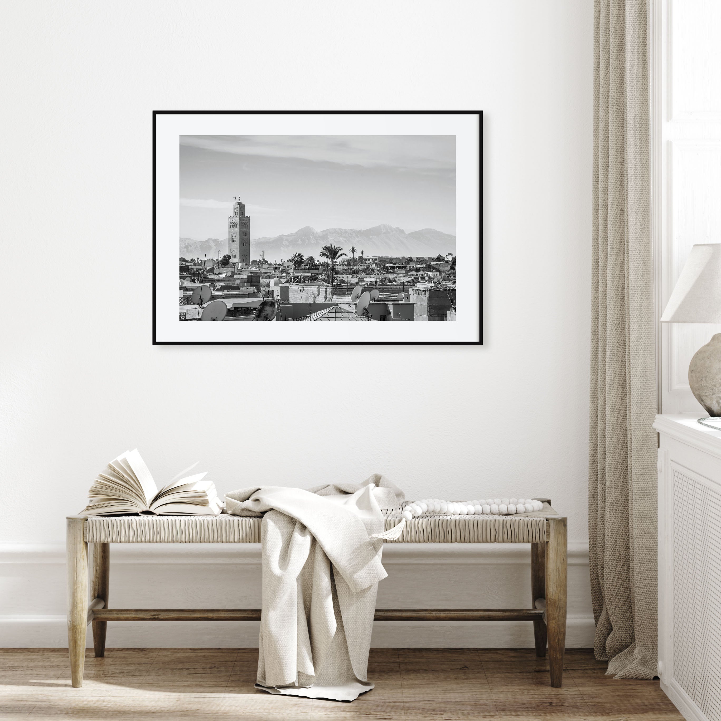 Marrakesh Landscape B&W Poster