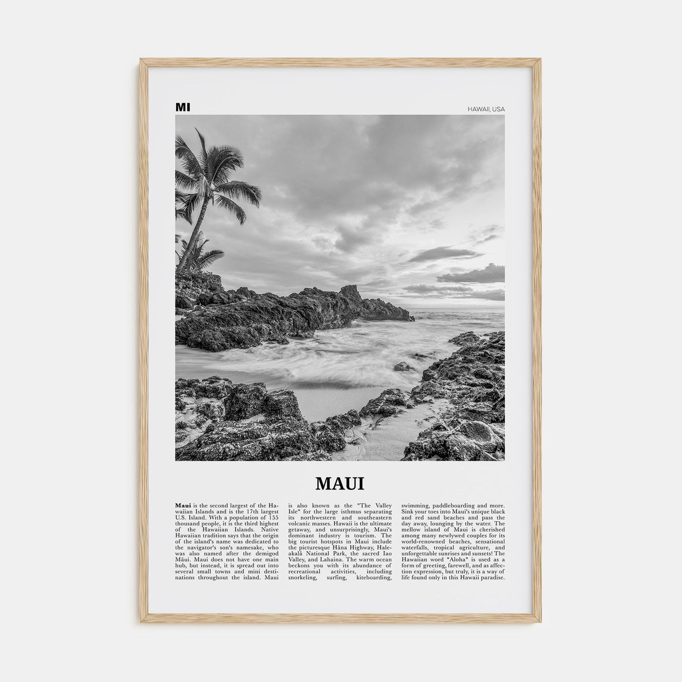 Maui Travel B&W No 1 Poster