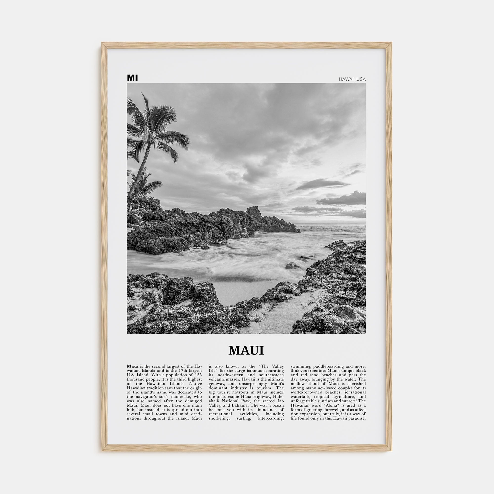 Maui Travel B&W No 1 Poster