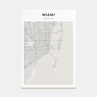 Miami Map Portrait Poster