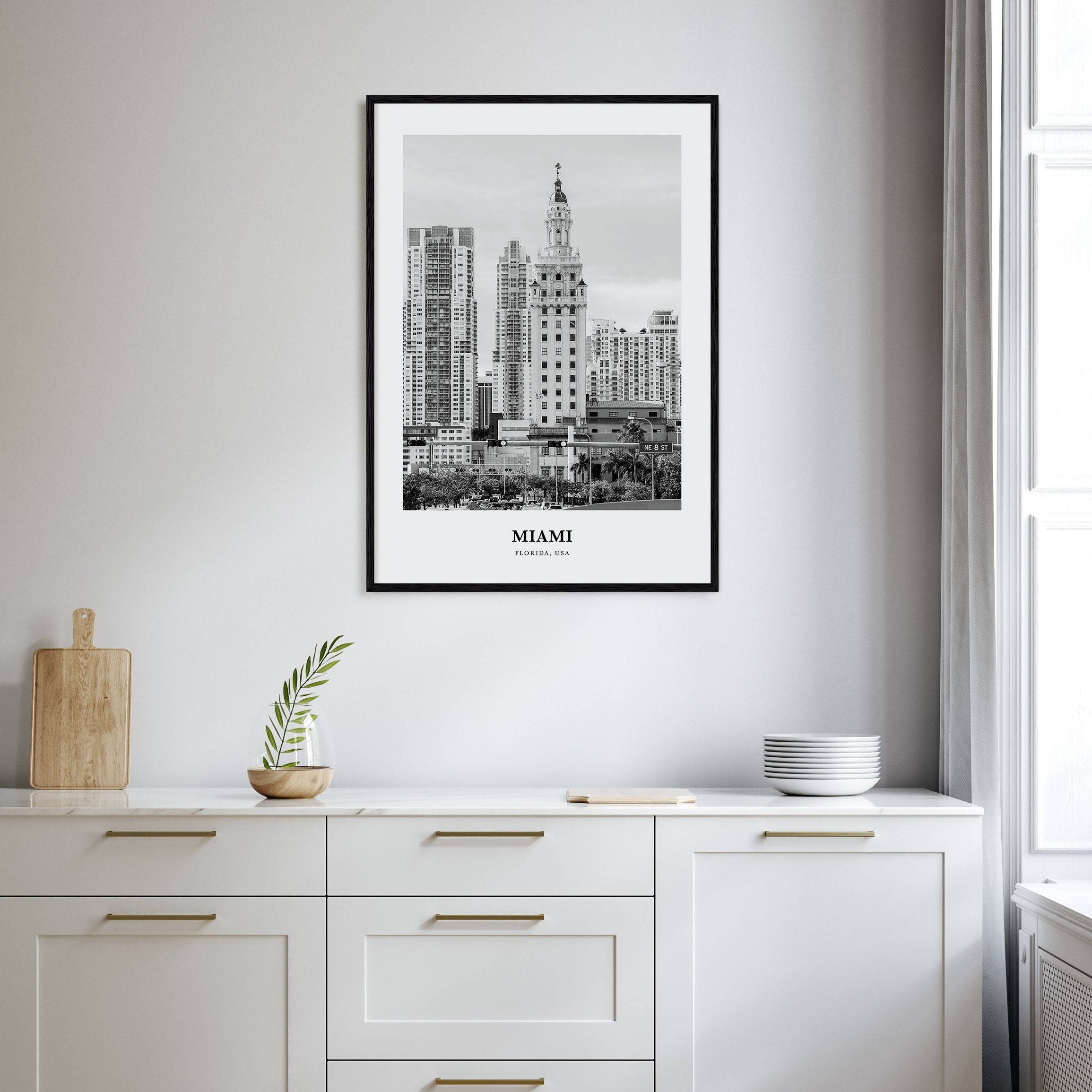 Miami Portrait B&W No 1 Poster