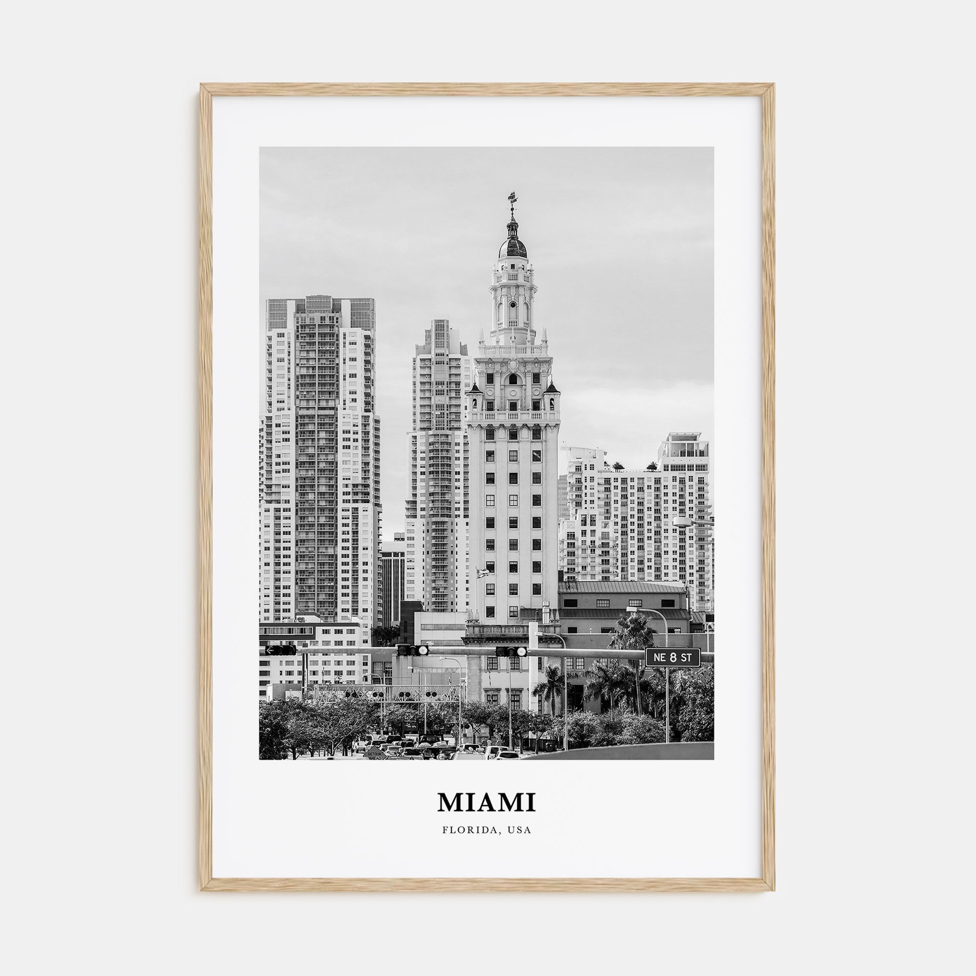 Miami Portrait B&W No 1 Poster