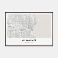 Milwaukee Map Landscape Poster