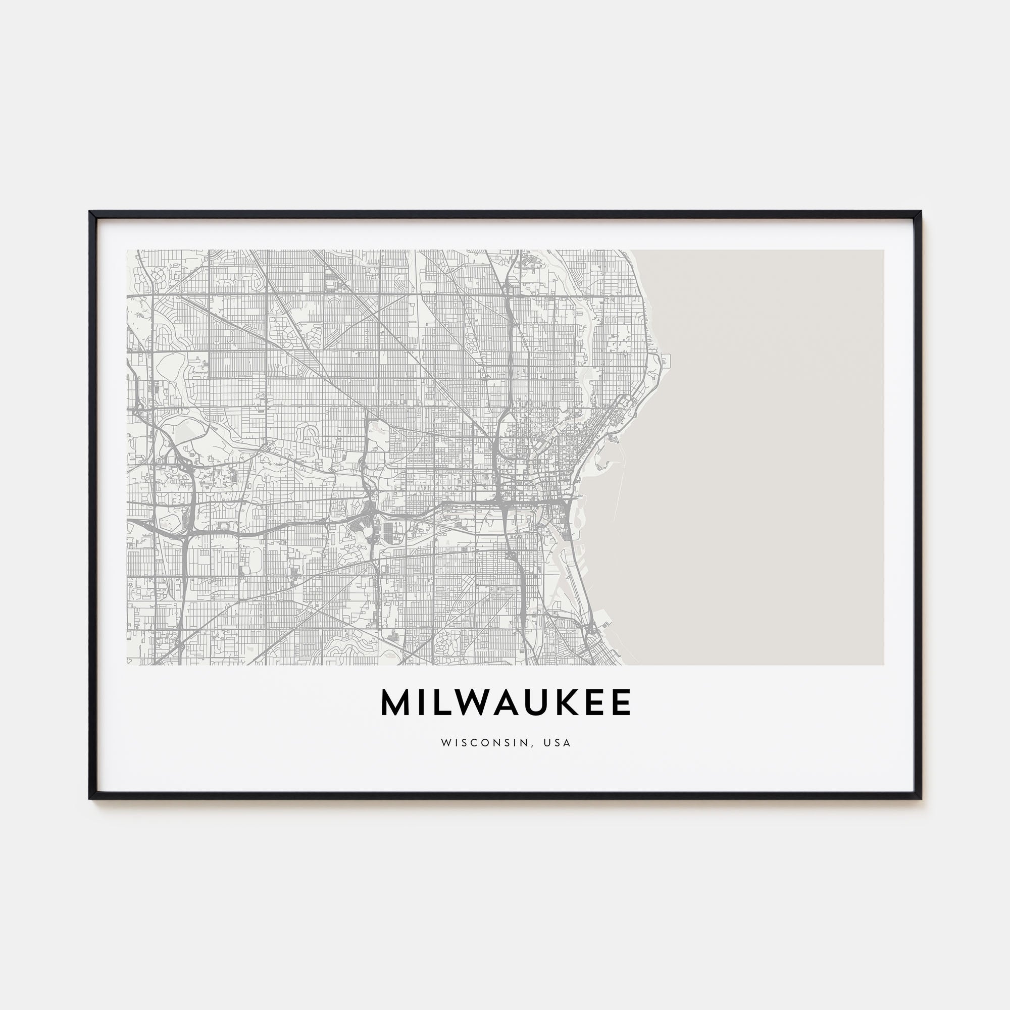 Milwaukee Map Landscape Poster