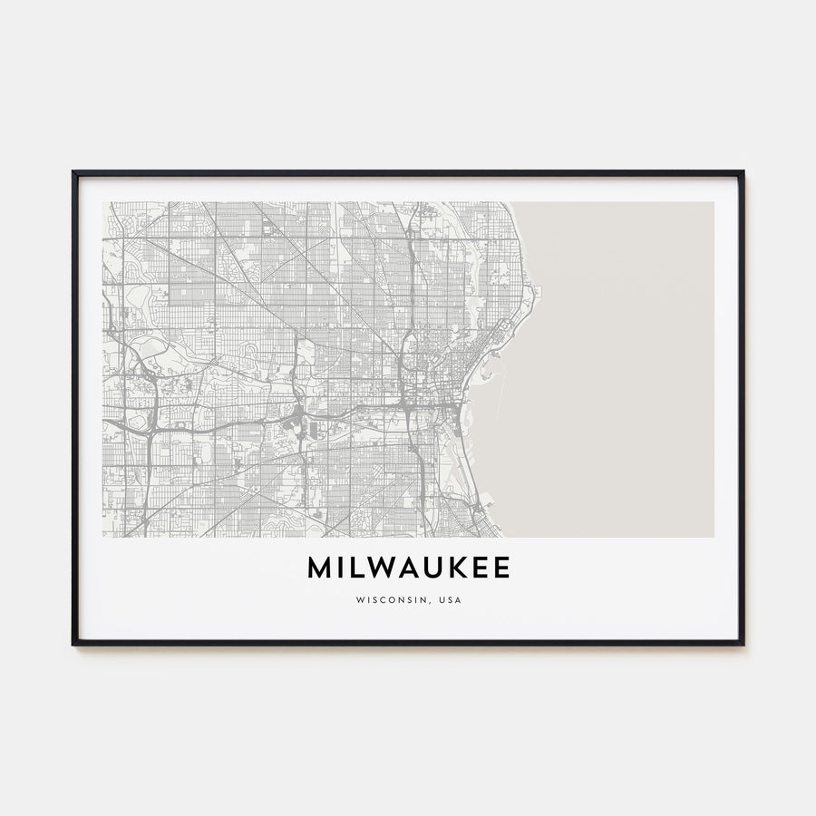 Milwaukee Map Landscape Poster