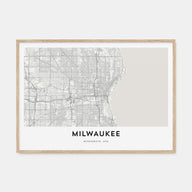 Milwaukee Map Landscape Poster