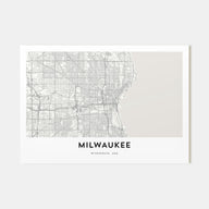 Milwaukee Map Landscape Poster