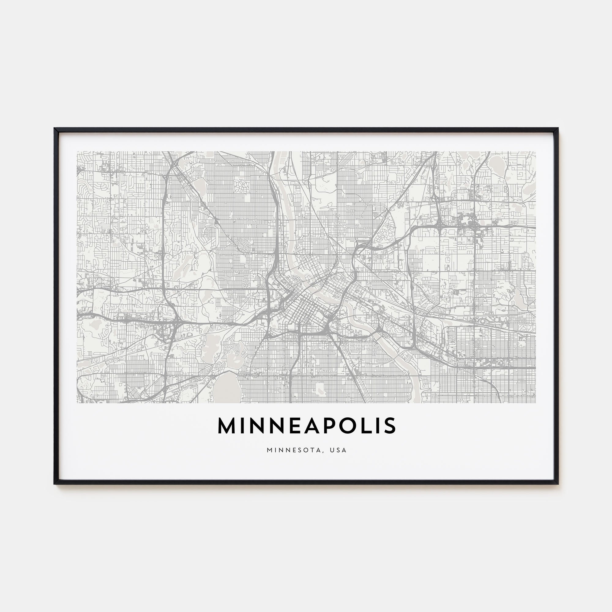 Minneapolis Map Landscape Poster