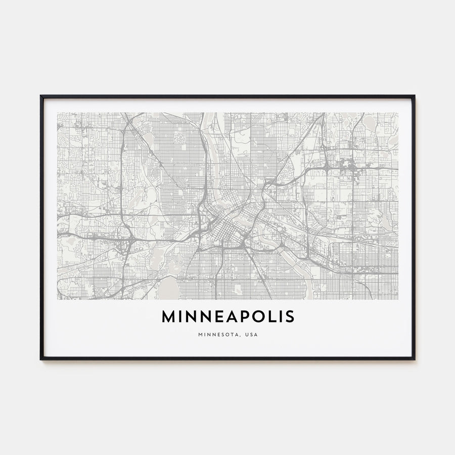 Minneapolis Map Landscape Poster