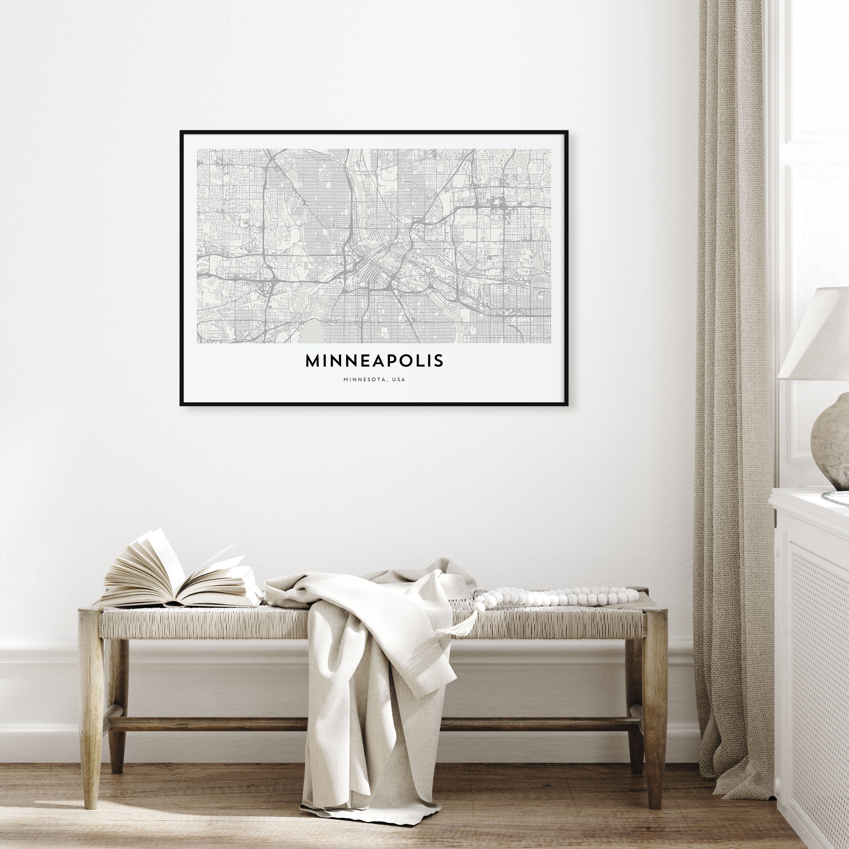 Minneapolis Map Landscape Poster