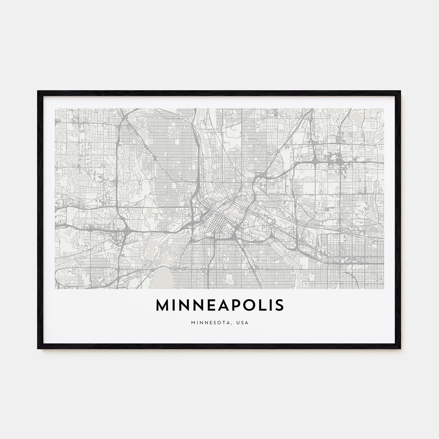 Minneapolis Map Landscape Poster