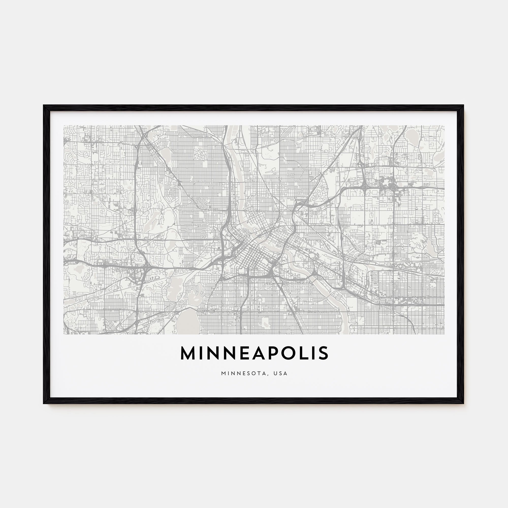 Minneapolis Map Landscape Poster